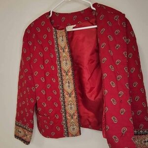Vera Bradley Red Paisley Bomber Jacket